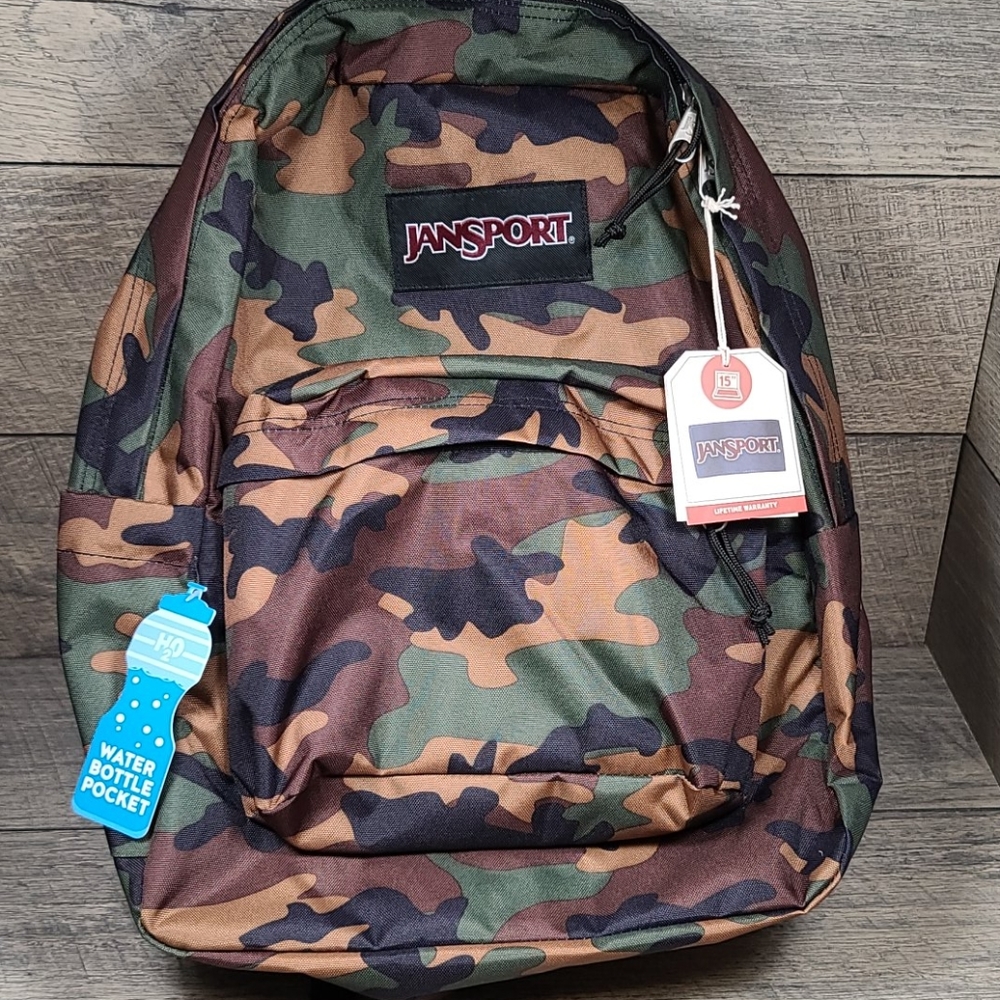 JanSport Camo Backpack NEW With Tags